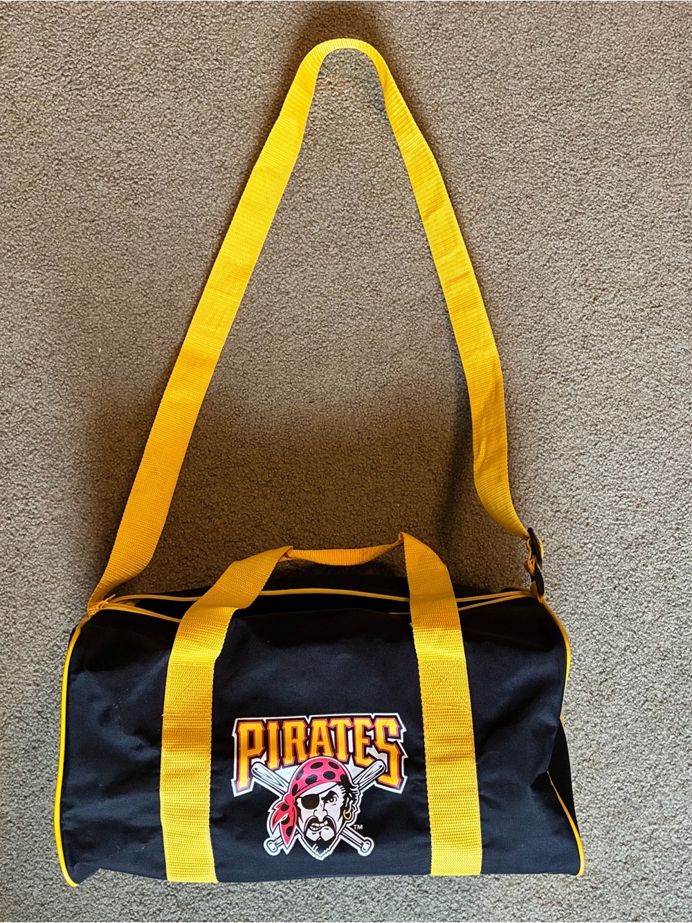 Black & Yellow Pirates Logo Duffle Bag - Men’s Shoulder Bag